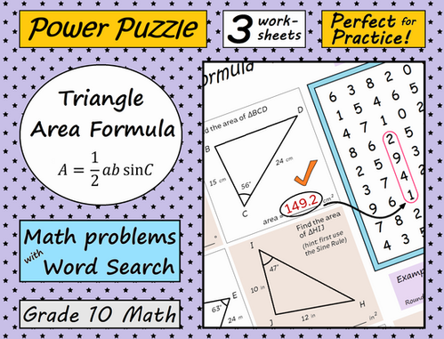 Triangle Area Formula, Math (Grade 10) | Power Puzzle