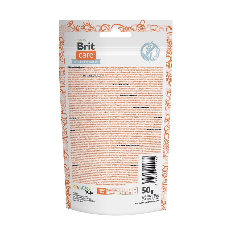 Прев'ю: Функціональні ласощі для котів Brit Care Cat Snack Digestion з тунцем, 50 г