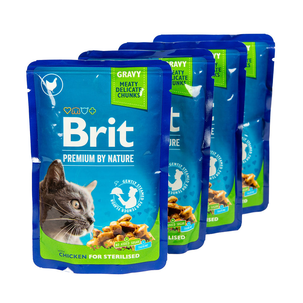 Прев'ю: Набір паучів "3+1" для стерилізованих котів Brit Premium Cat pouch Chicken Slices for Sterilised з куркою, 4х100г
