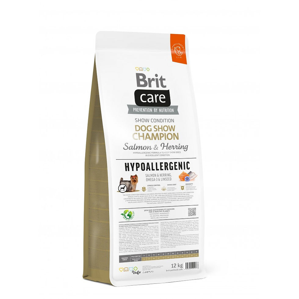 Прев'ю: Корм для виставкових собак Brit Care Dog Hypoallergenic Dog Show Champion 12кг
