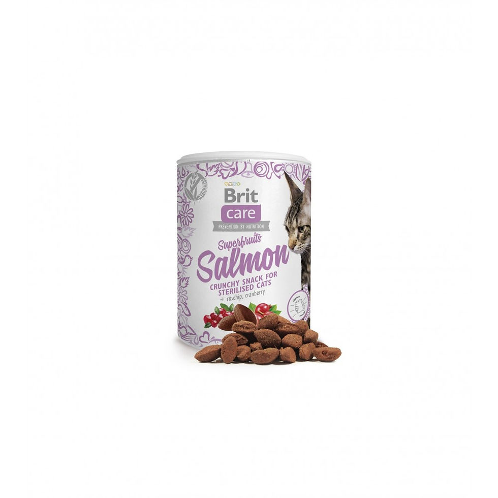 Прев'ю: Ласощі для котів Brit Care Cat Snack Superfruits Salmon, лосось, 100 г
