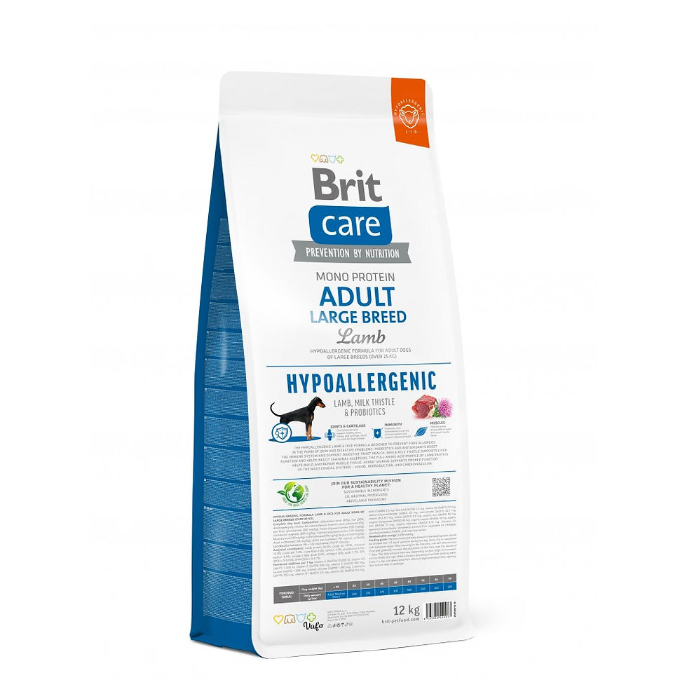 Прев'ю: Корм для собак великих порід Brit Care Dog Hypoallergenic Adult Large Breed 12кг
