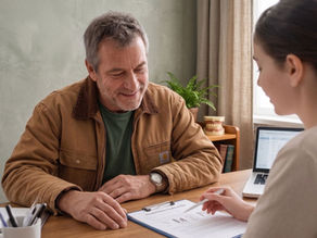 A man reviewing a dental implant treatment plan