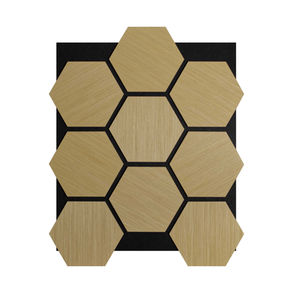 White oak hexagonal acoustic wall cladding
