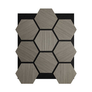 Grey oak hexagonal acoustic wall cladding