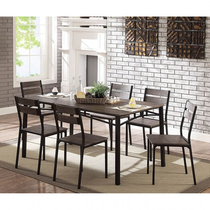 Furniture of America® Westport Brown/Black Dining Set 7pc