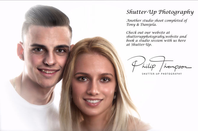 Engaging couple at a home studio shoot