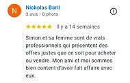 google review d'un client de fairgold montreal: simon et sa femme sont de vrai professionels qui presenteent des offrs justes que ce soit pour acheter ou vendre . mon ami et moi sommes bien content d'avoir fait affaire avec eux