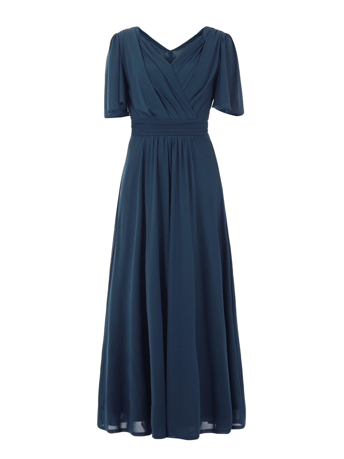 Mesh maxi dress in stormy blue