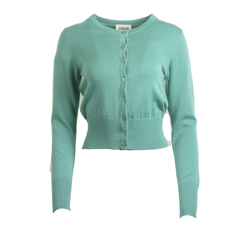 Crop cardigan in mint green