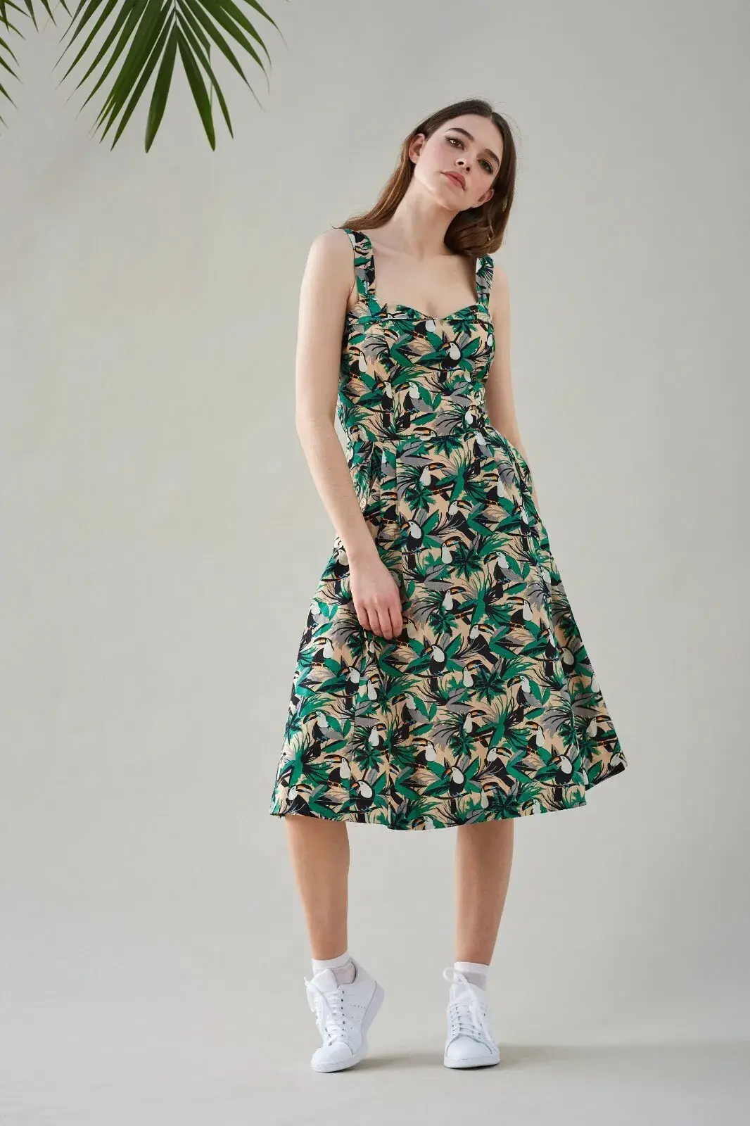 Pippa sundress in tropical toucans