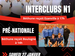 Interclubs : 27 et 28   janvier