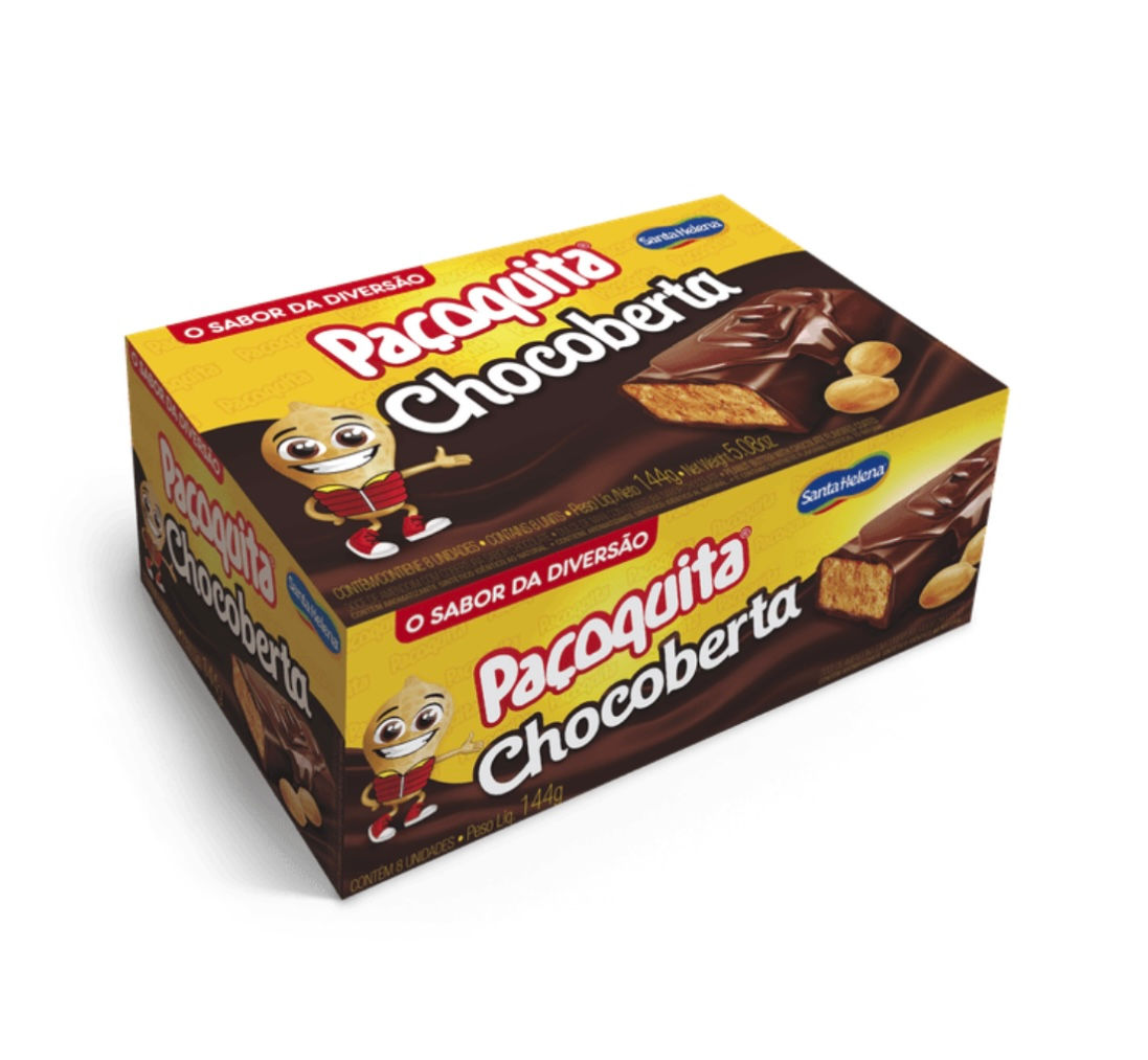 Paçoquita Santa Helena Chocolate CX C/ 8
