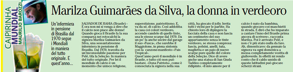 La rubrica Caipirinha mundial sul Quotidiano l'Adige