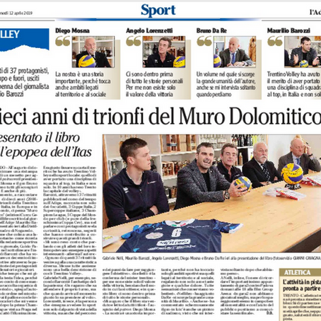 Libro 'Muro Dolomitico' sull'Adige (12/4/2019)