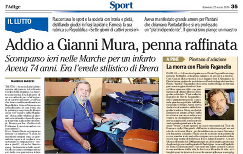 Addio a Gianni Mura, penna raffinata (22/3/2020)