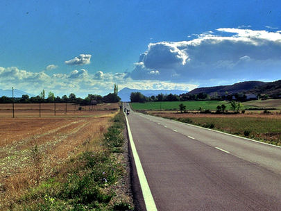 In bici a Compostela. Tappa1. Da Jaca a Viana (Logroño)