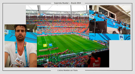 Mondiale 2014 — Stadio Fonte Nova di Bahia. In tribuna stampa si attende il via di Spagna-Olanda