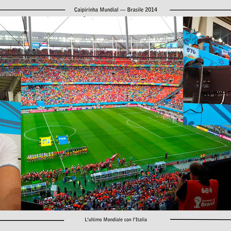 Mondiale 2014 — Stadio Fonte Nova di Bahia. In tribuna stampa si attende il via di Spagna-Olanda
