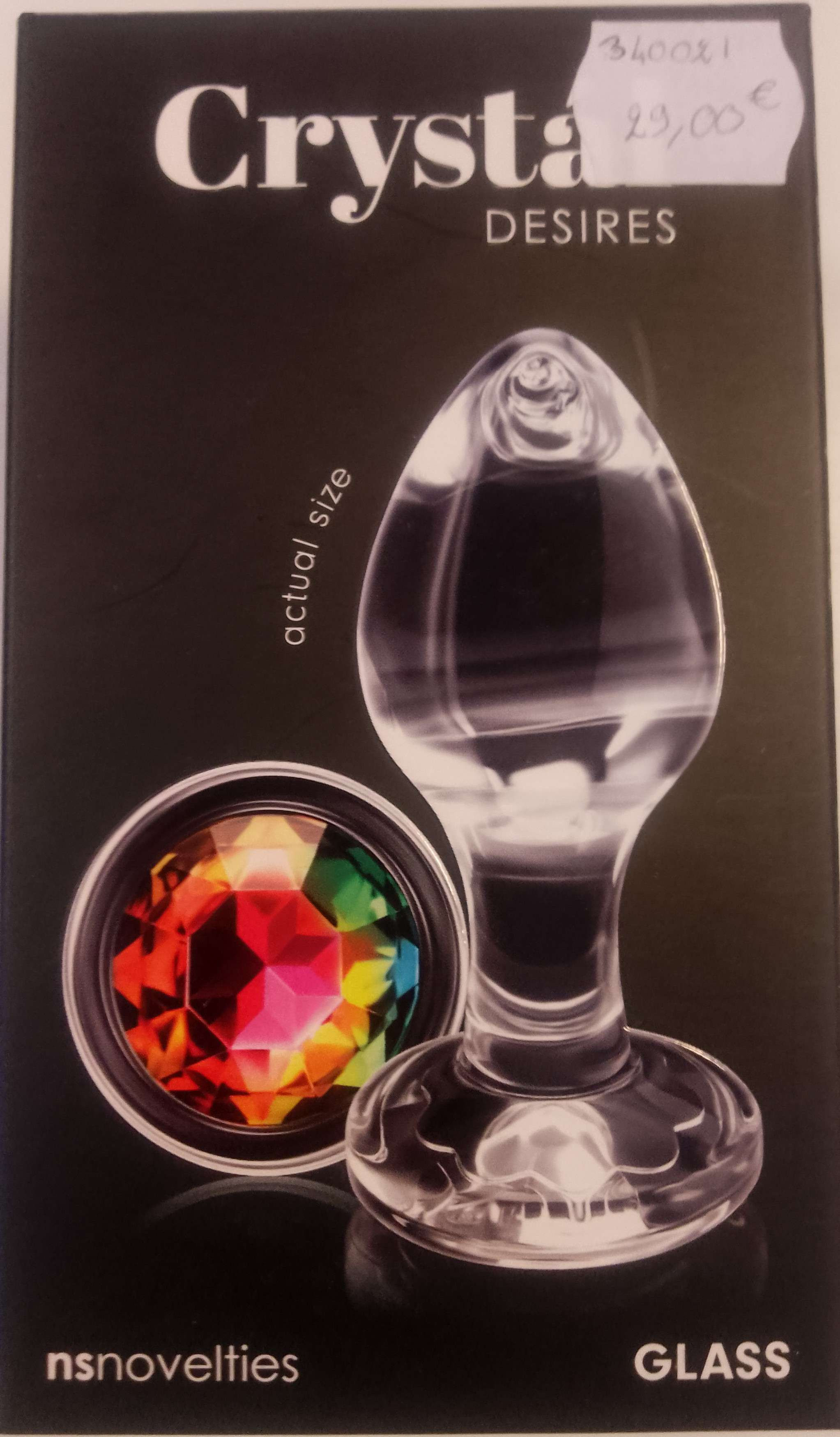 plug en verre diamant multicolore taille M Crystal desires