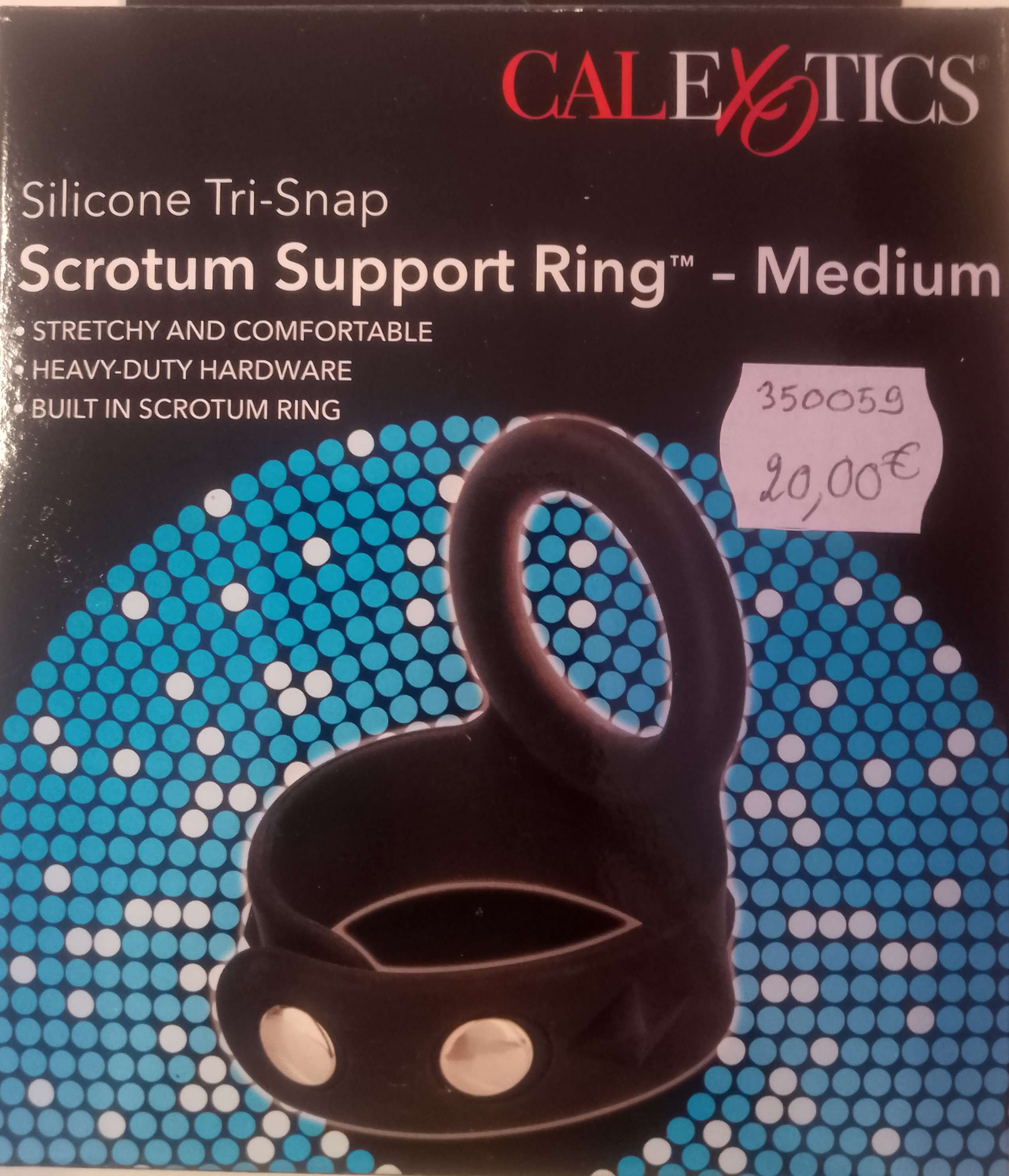 cockring ajustable silicone tri snap (pénis + testicules) calexotics