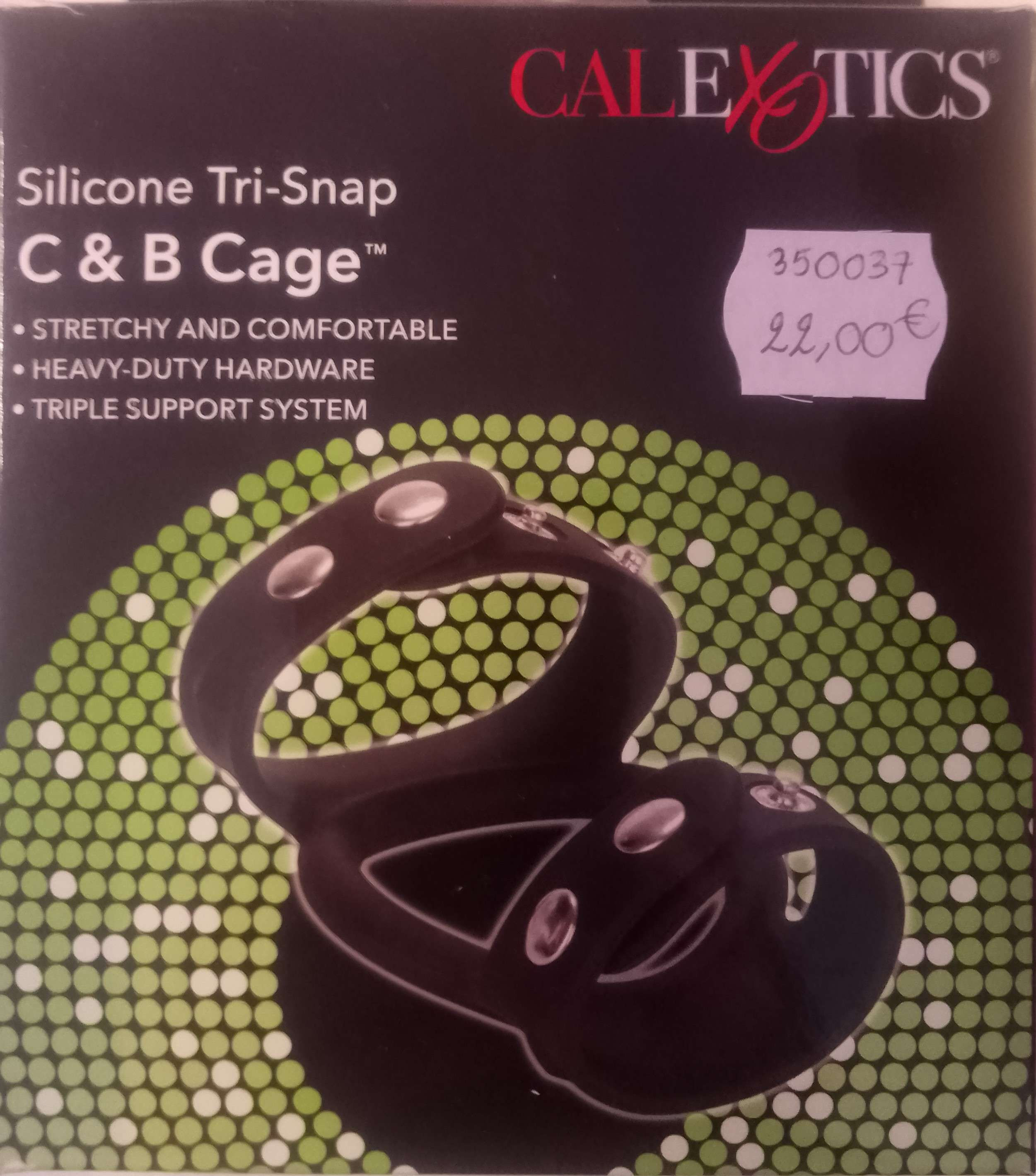 cockring ajustable silicone tri snap (pénis + testicules) calexotics