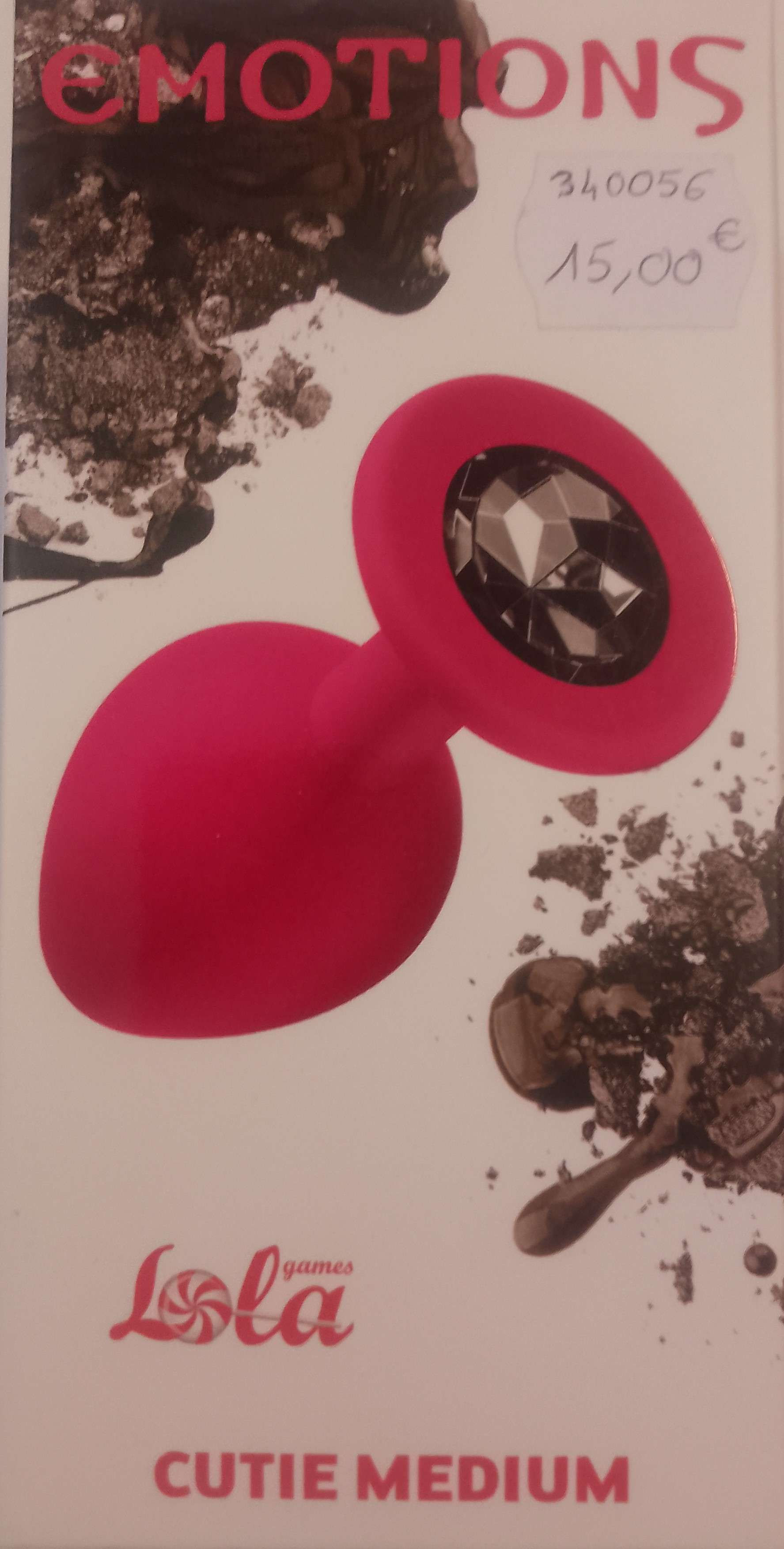 plug silicone rose diamant noir taille M Emotions