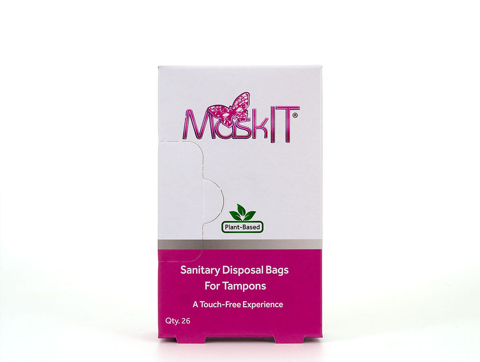 MaskIT Starter Kit - 26 Tampon Disposal Bags, 18 Pad Disposal Bags, Canvas Menstrual Product Pouch with Zipper