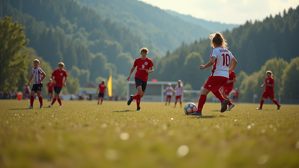 Wide angle view of a community sports event in Slovakia