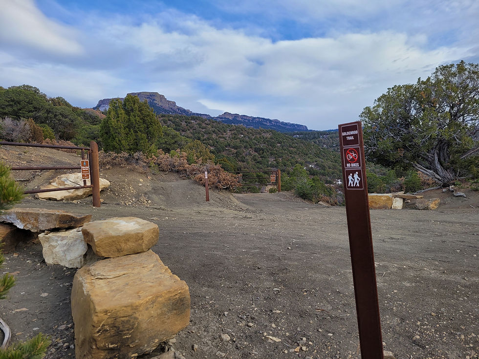 Trail ends a the trail hub