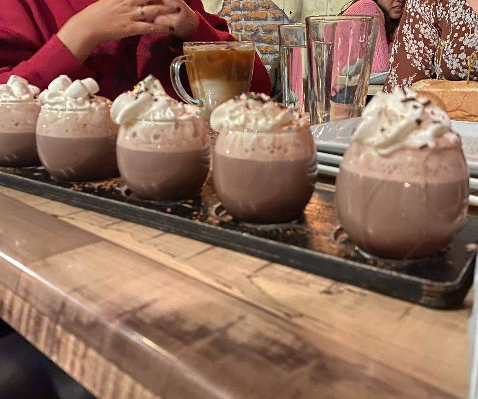 Hot Chocolate Flight from Urban Roast table view