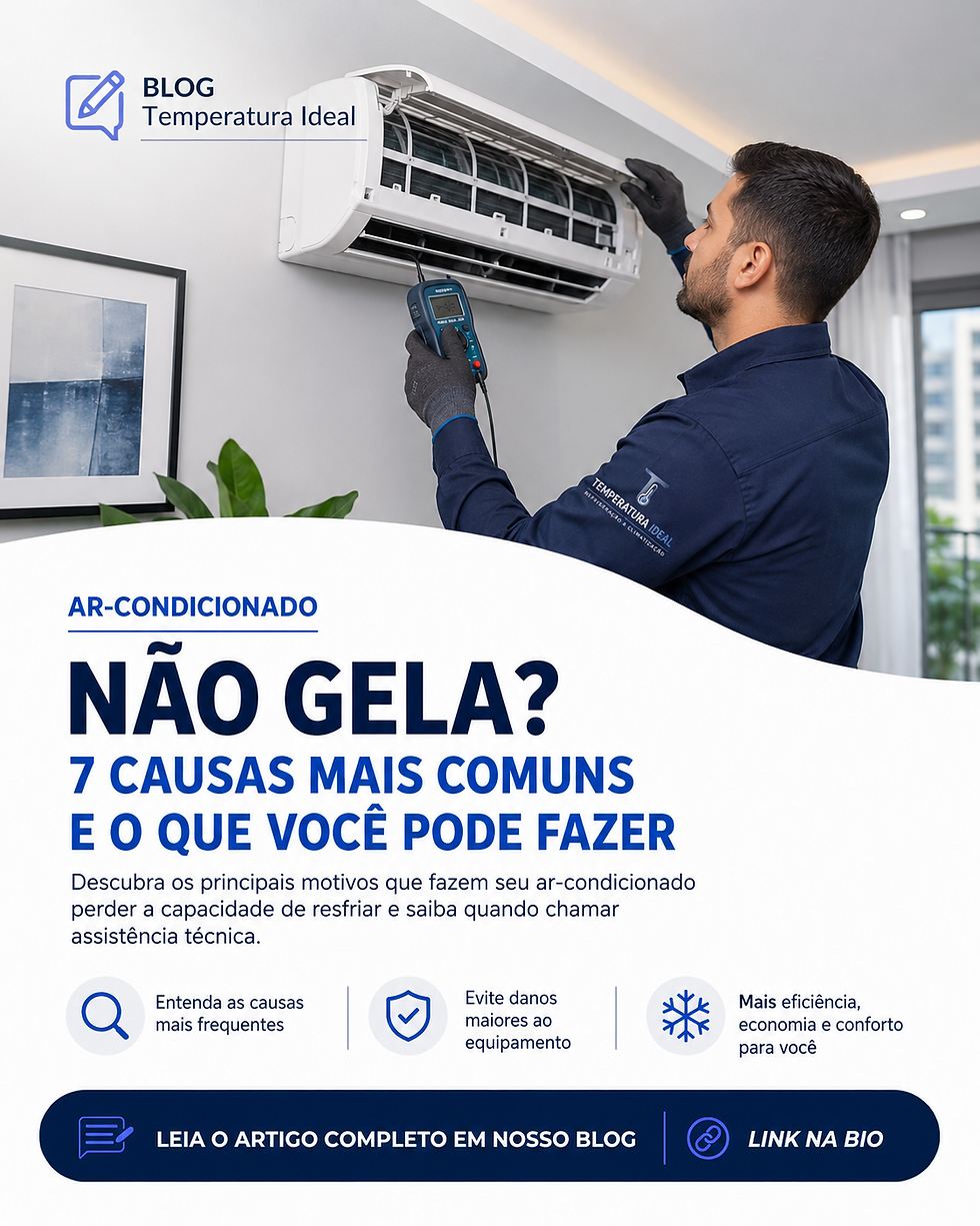 Técnico da Temperatura Ideal verificando ar-condicionado que não está gelando