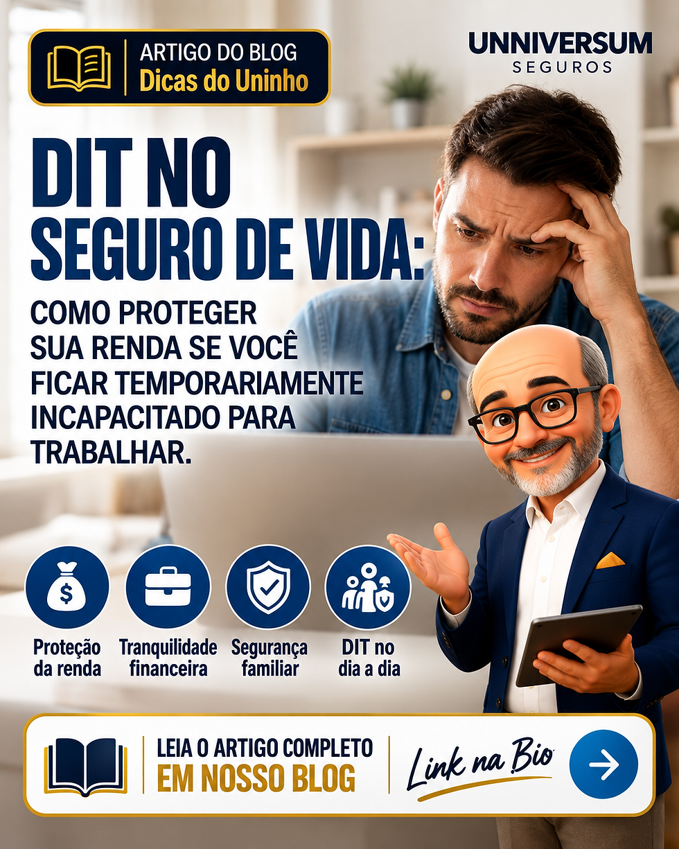 Profissional preocupado com afastamento temporário, representando DIT no seguro de vida e proteção de renda
