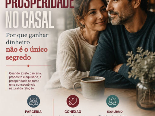 Casal planejando suas finanças enquanto a Numerologia Pitagórica representa a prosperidade no casal e a harmonia financeira da relação.