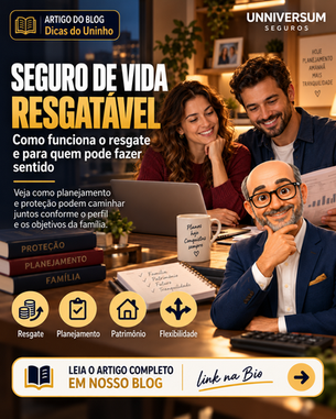 Casal analisando seguro de vida resgatável e planejamento financeiro com orientação sobre proteção e resgate