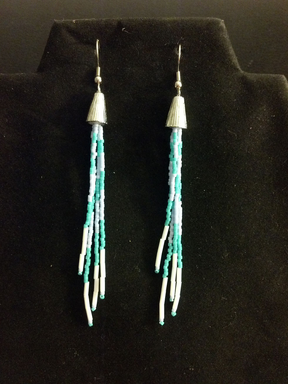 Thumbnail: Blue & Teal Fringe Earrings