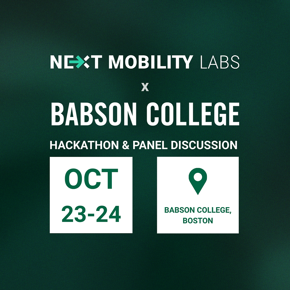 Next Mobility Labs x Babson College Event: 23-24 October 2025 in Boston