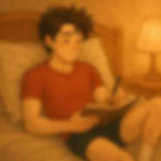 Elio writing in his diary