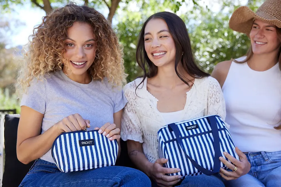 תמונה ממוזערת: תיק שומר קור אישי פסים כחולים