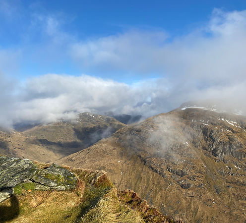 a mountain in the mist in Scotland 