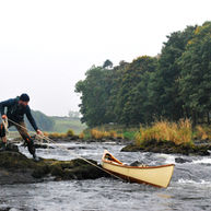 Lining a canoe which is an important canoe skill