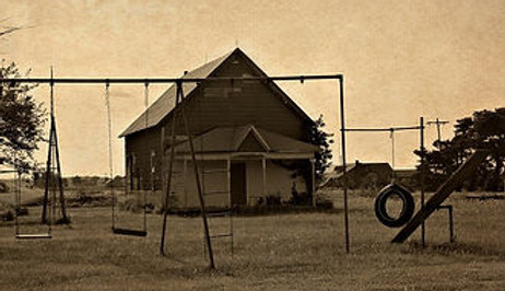 Vintage image of a playground in Latimer, Kansas