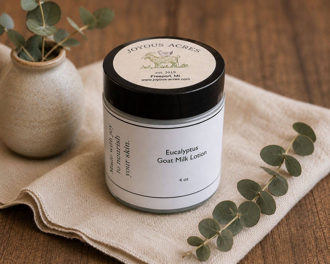 Eucalyptus Goat Milk Lotion 4oz jar