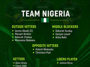 Nigeria Names 12-Player Squad for 2026 CAVB African Women’s Senior Volleyball Championship