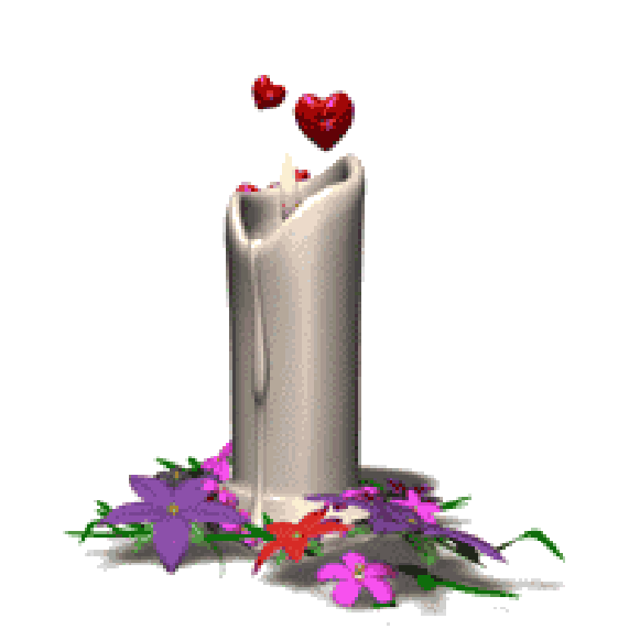 Bougie et coeurs rouges.gif