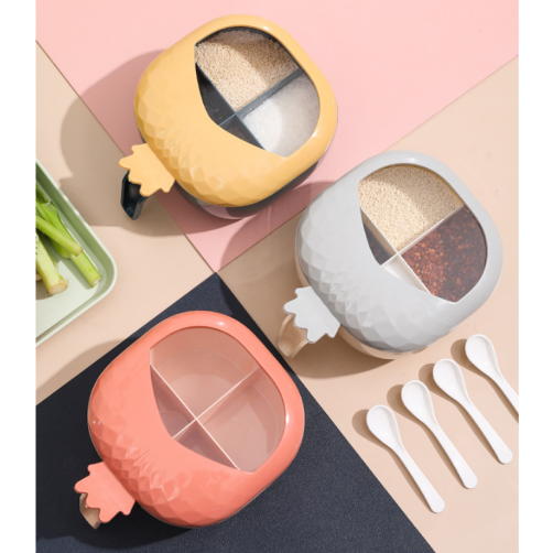 Rotating Spice Container For Kitchen Seasoning Storage