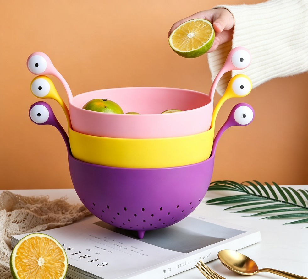 Cartoon Monster Colander Bowl Set For Fruit Washing