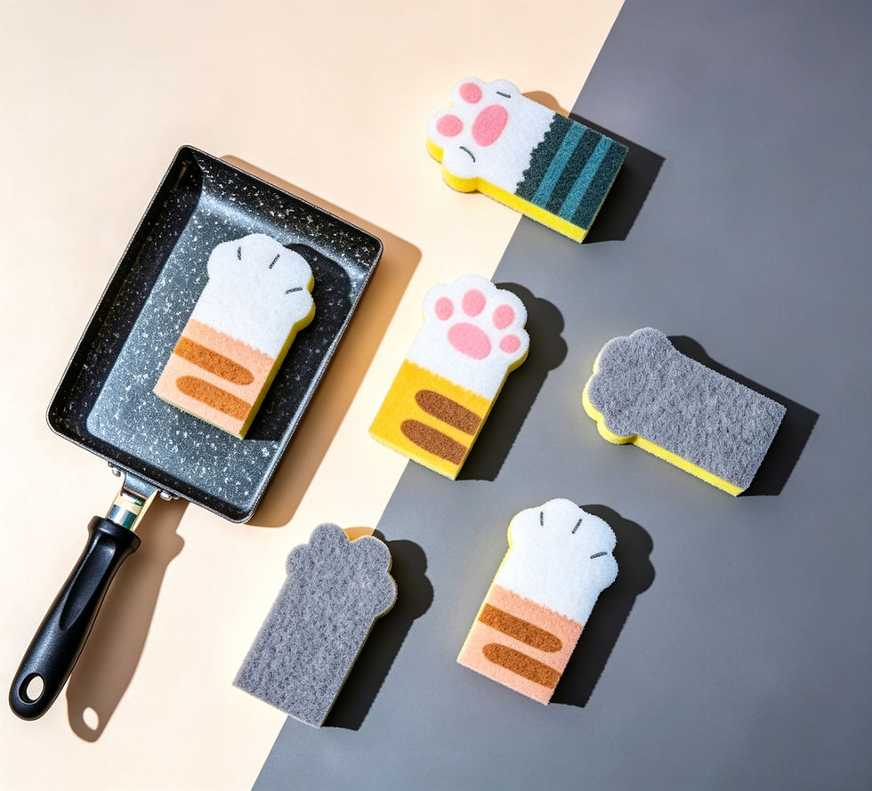Cute Cat Paw Cleaning Sponge For Kitchen Dishes