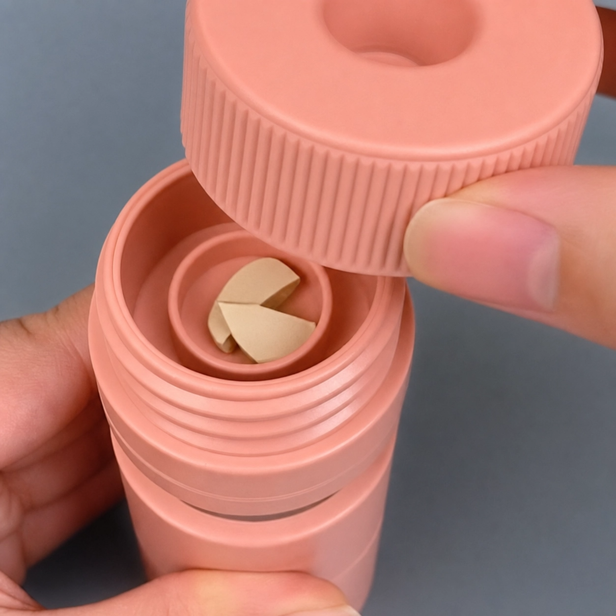 Portable Pill Crusher Cup With Built-In Medicine Storage