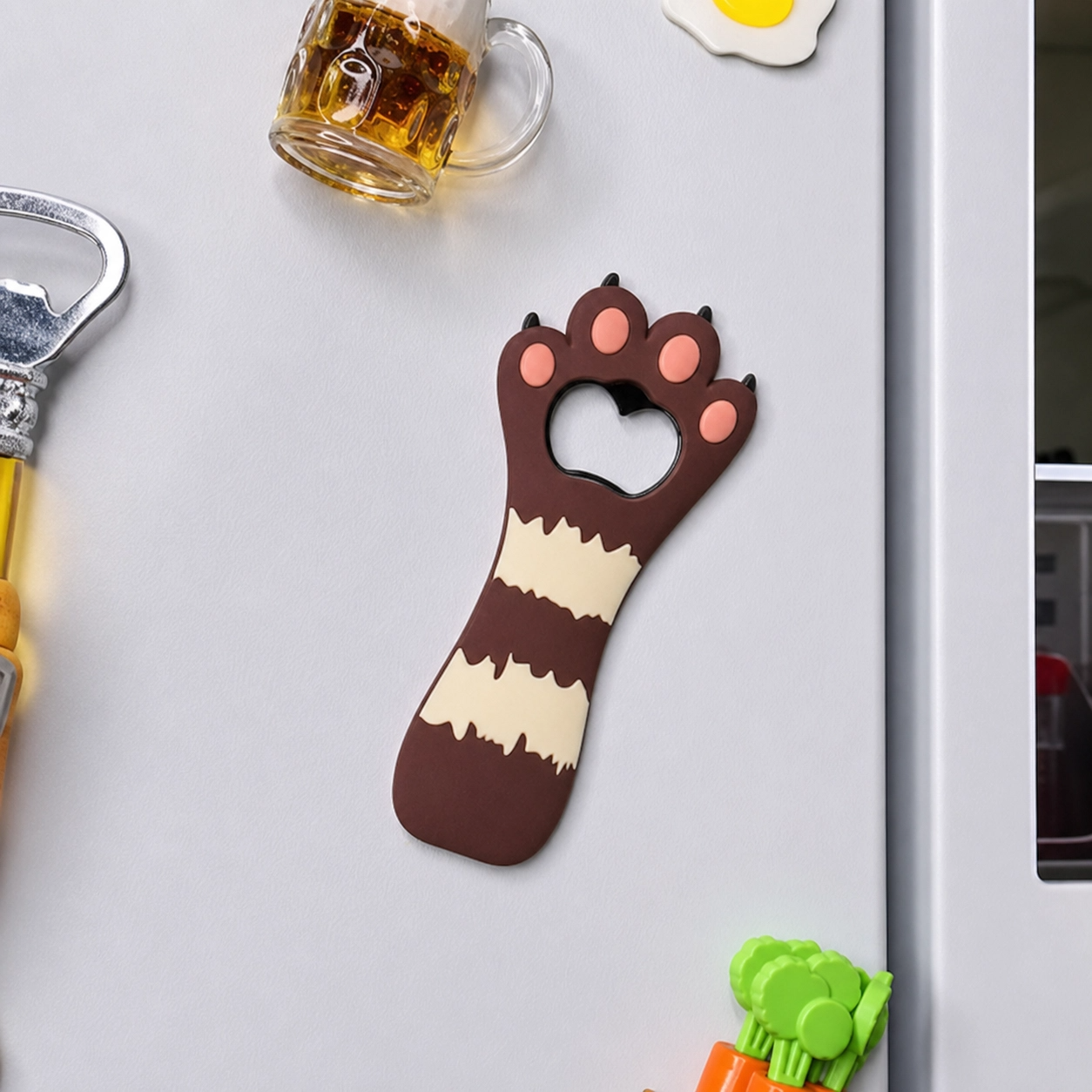 Cute Magnetic Cat Paw Bottle Opener For Fridge Door